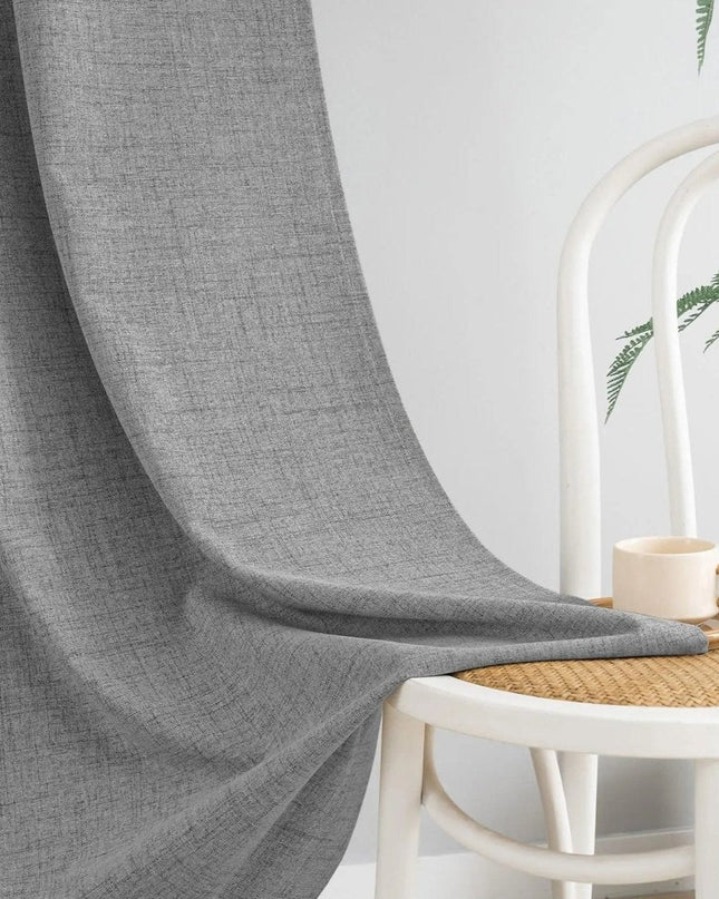 Rideau 100% Occultant — Gris Clair — Grande Largeur