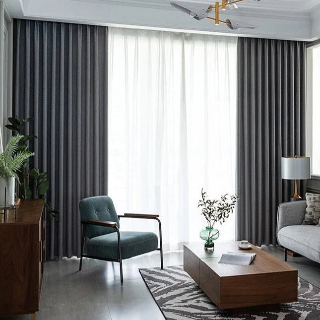 Rideau Semi-Occultant — Gris Anthracite Tressé
