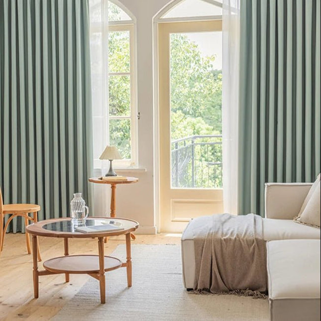 Rideau Semi-Occultant — Vert d'Eau Pâle Satiné