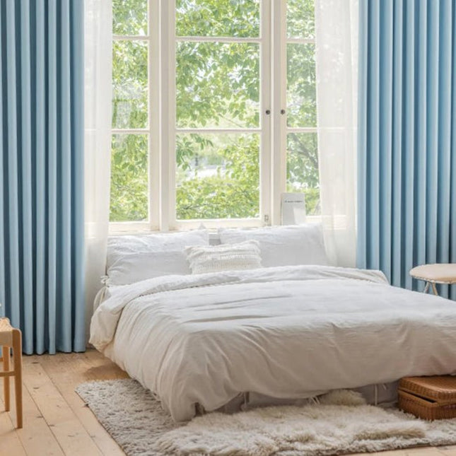 Rideau Semi-Occultant — Bleu Ciel Mat