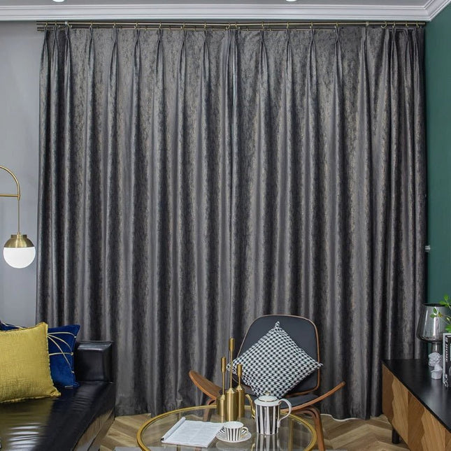 Rideau Semi-Occultant — Bleu Ardoise Doré