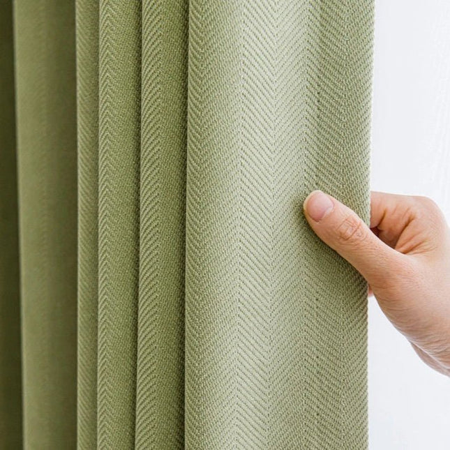 Rideau Semi-Occultant — Vert Olive Chevrons