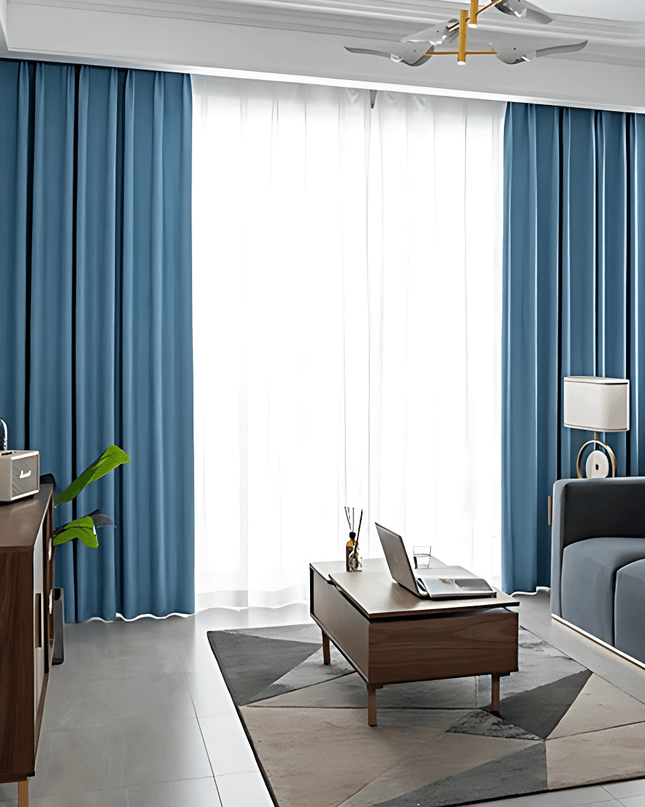 Rideau Semi-Occultant — Bleu Électrique