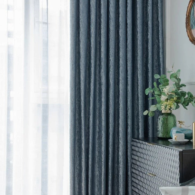 Rideau Semi-Occultant — Bleu Gris Marbré