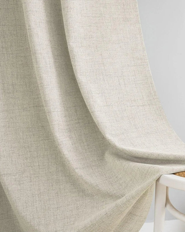 Rideau 100% Occultant — Beige Naturel — Grande Largeur