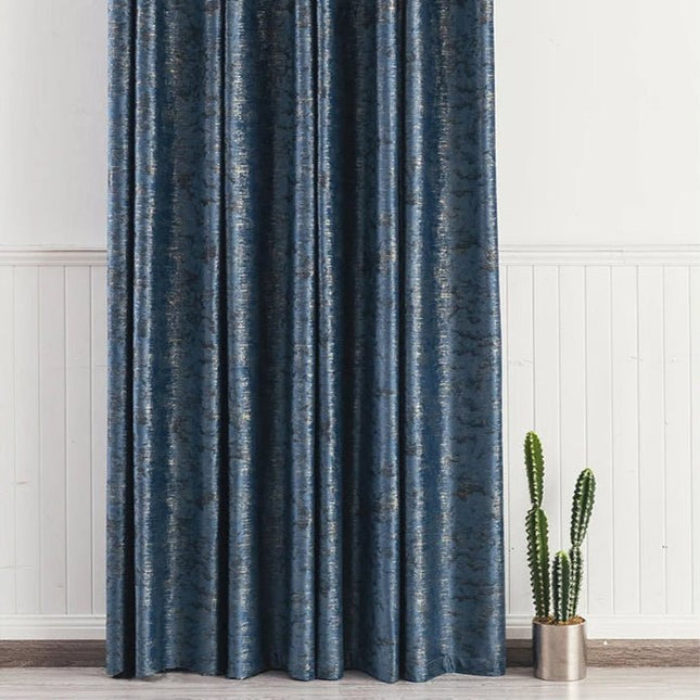 Rideau Semi-Occultant — Bleu et Doré