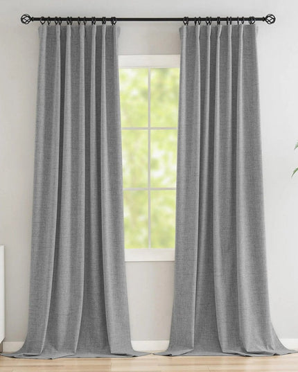 Rideau 100% Occultant — Gris Clair — Grande Largeur