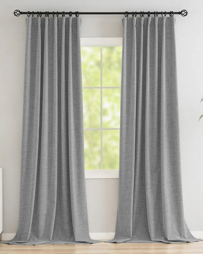 Rideau 100% Occultant — Gris Clair — Grande Largeur