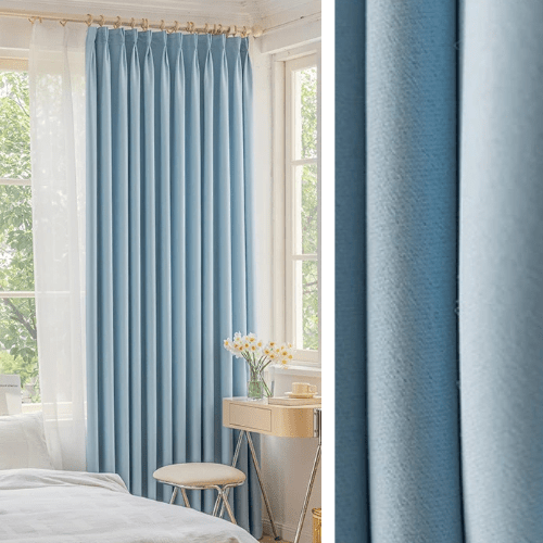 Rideau Semi-Occultant — Bleu Ciel Mat