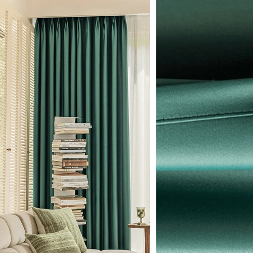 Rideau Semi-Occultant — Vert Canard Satiné
