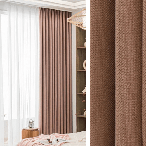 Rideau Semi-Occultant — Terracotta Chevrons