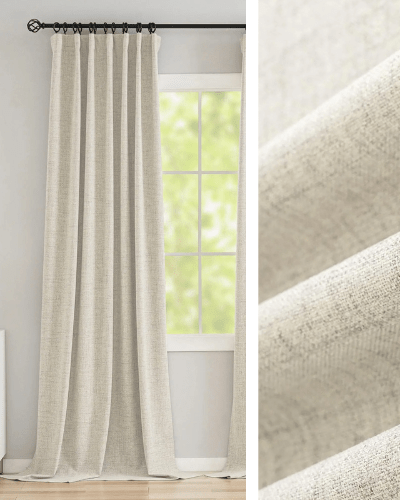 Rideau 100% Occultant — Beige Naturel — Grande Largeur