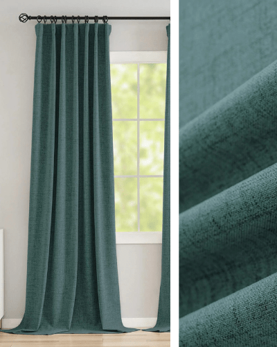 Rideau 100% Occultant — Bleu Sarcelle — Grande Largeur