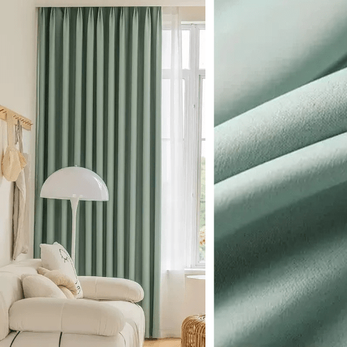 Rideau Semi-Occultant — Vert d'Eau Pâle Satiné
