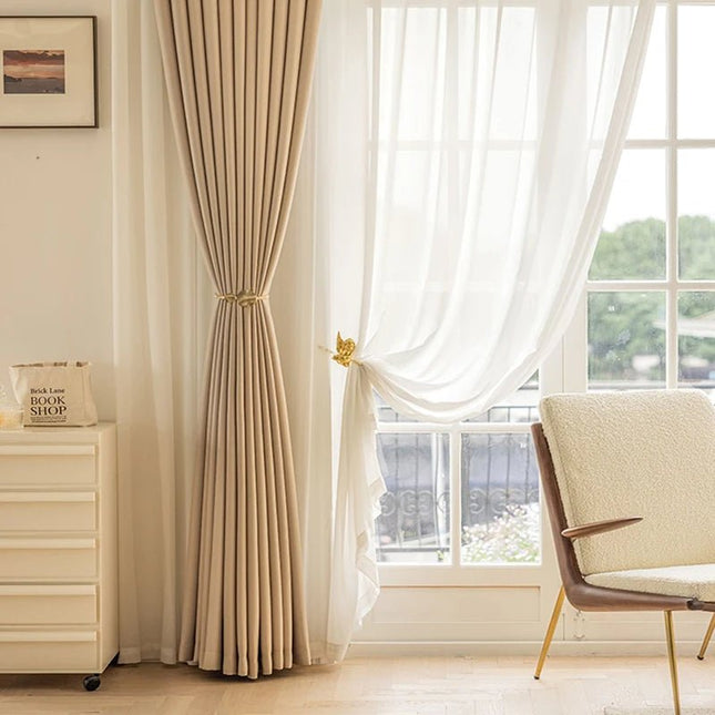 Rideau Semi-Occultant — Beige Sable Épais