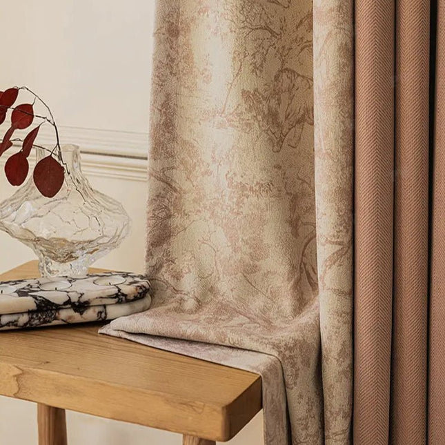 Rideau Semi-Occultant — Biscuité Chevrons