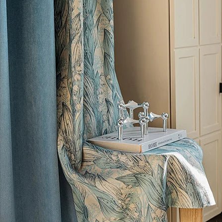 Rideau Semi-Occultant — Bleu Gris Chevrons