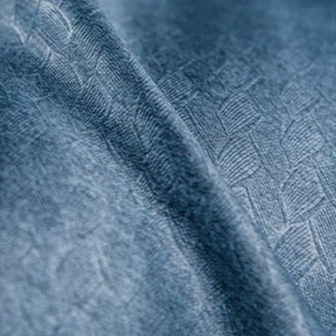 Rideau Semi-Occultant — Bleu Acier Motif Briques Jacquard