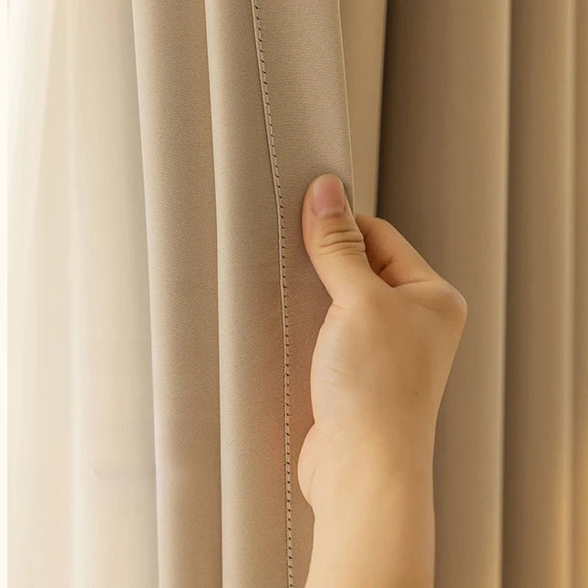 Rideau Semi-Occultant — Beige Sable Épais