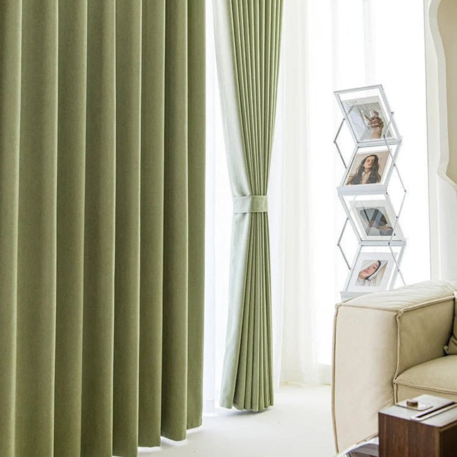 Rideau Semi-Occultant — Vert Olive Chevrons