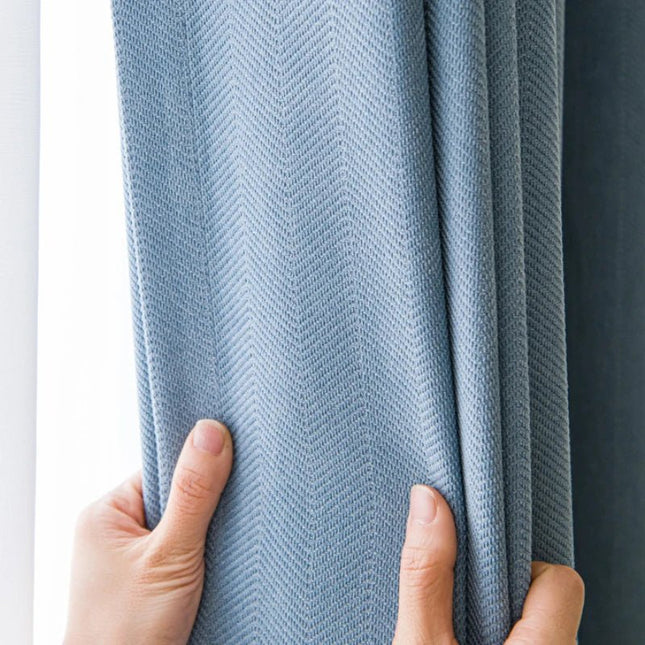 Rideau Semi Occultant - Bleu à chevron