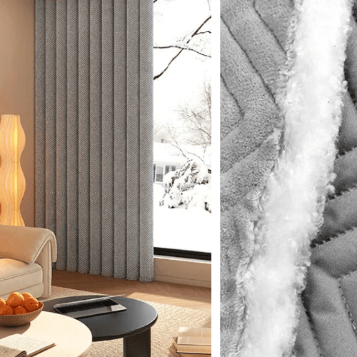 Rideau Phonique 3-en-1, Occultant & Thermique, Isolation 30 dB Gris