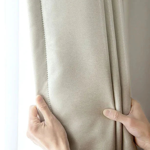 Rideau Occultant 3-en-1, Phonique & Thermique, Beige Sable Satiné