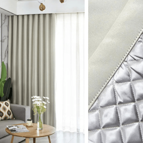 Rideau Occultant 3-en-1, Phonique & Thermique, Beige Sable Satiné