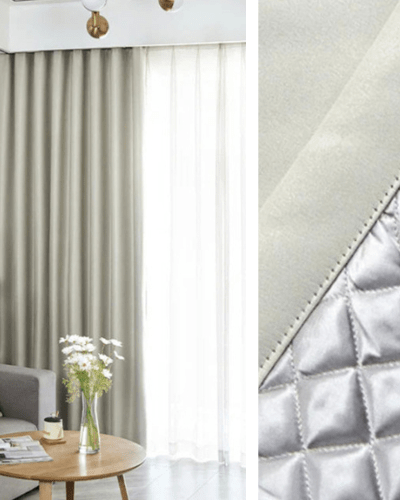 Rideau Occultant 3-en-1, Phonique & Thermique, Beige Sable Satiné