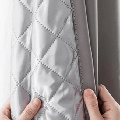 Rideau Occultant 3-en-1, Phonique & Thermique, Gris