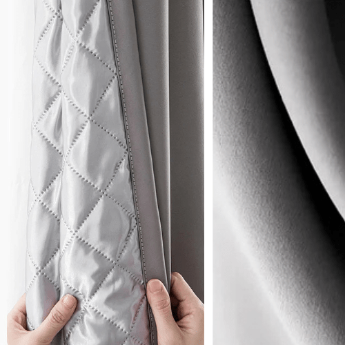 Rideau Occultant 3-en-1, Phonique & Thermique, Gris