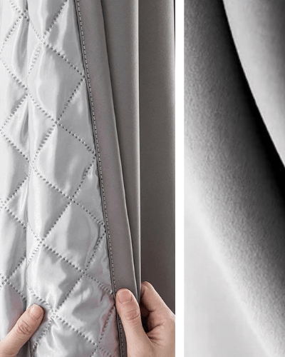 Rideau Occultant 3-en-1, Phonique & Thermique, Gris