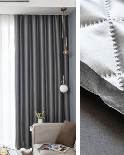 Rideau Occultant 3-en-1, Phonique & Thermique, Gris Anthracite