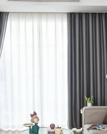 Rideau Occultant 3-en-1, Phonique & Thermique, Gris Anthracite