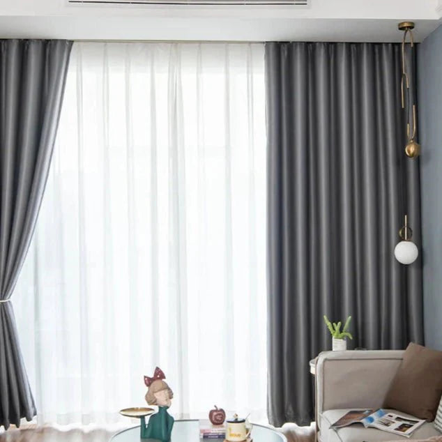 Rideau Occultant 3-en-1, Phonique & Thermique, Gris Anthracite