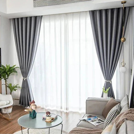 Rideau Occultant 3-en-1, Phonique & Thermique, Gris Anthracite