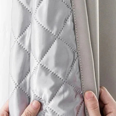 Rideau Occultant 3-en-1, Phonique & Thermique, Gris Clair