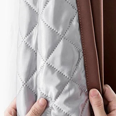 Rideau Occultant 3-en-1, Phonique & Thermique, Marron