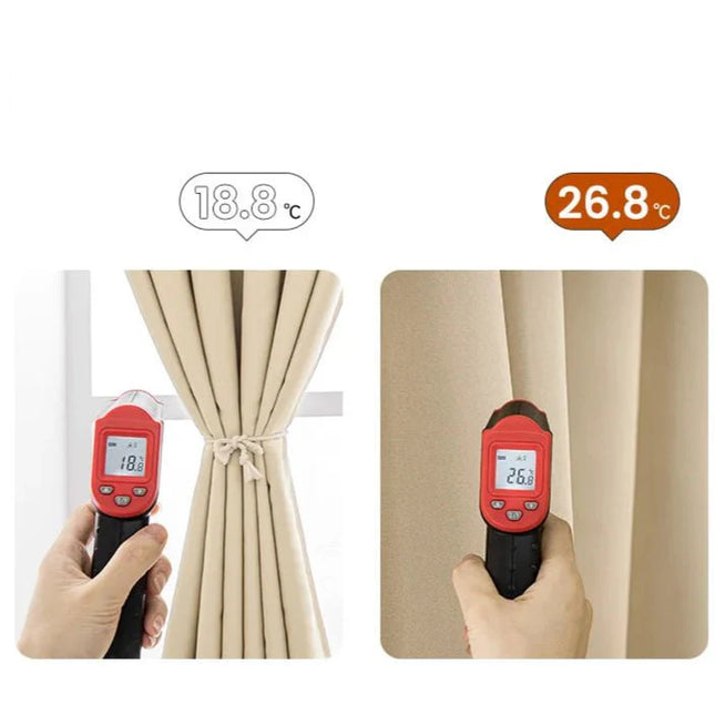 Rideau Occultant 3-en-1, Phonique & Thermique, Marron