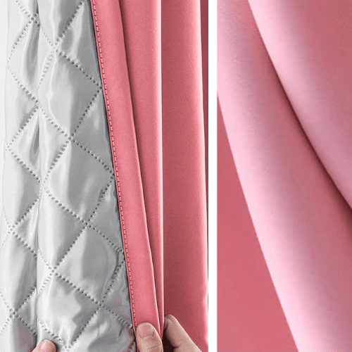 Rideau Occultant 3-en-1, Phonique & Thermique, Rose
