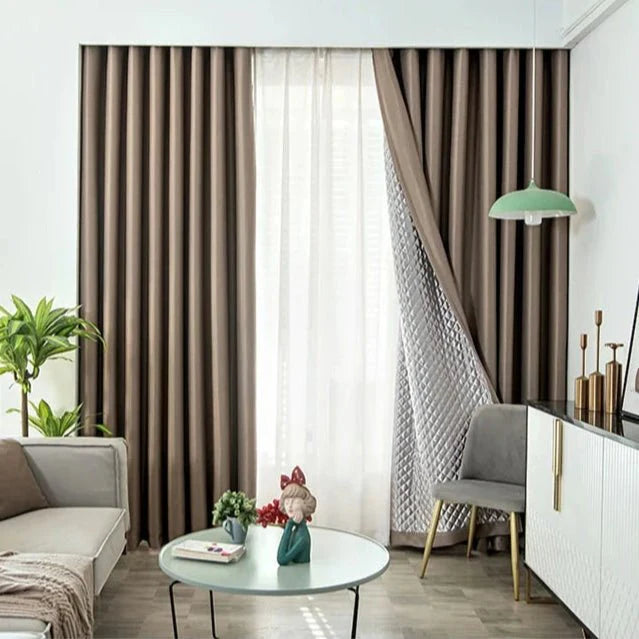 Rideau Occultant 3-en-1, Phonique & Thermique, Taupe