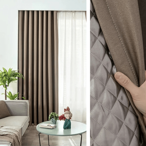 Rideau Occultant 3-en-1, Phonique & Thermique, Taupe