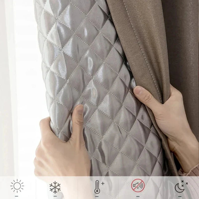 Rideau Occultant 3-en-1, Phonique & Thermique, Taupe