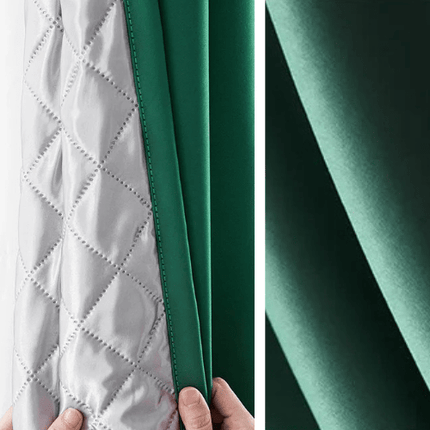 Rideau Occultant 3-en-1, Phonique & Thermique, Vert Émeraude