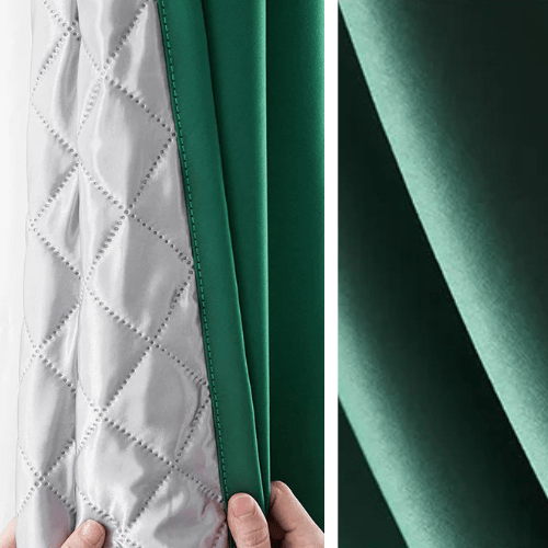 Rideau Occultant 3-en-1, Phonique & Thermique, Vert Émeraude