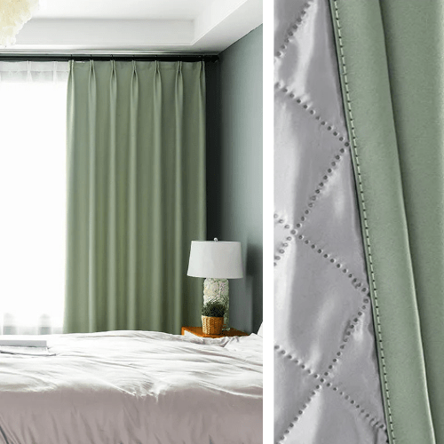 Rideau Occultant 3-en-1, Phonique & Thermique, Vert Sauge